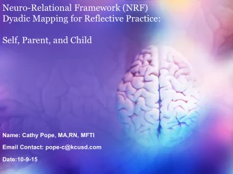 Dyadic Mapping for Reflective Practice:  Self, Parent, and Child  Name: Cathy Pope, MA,RN, MFTI