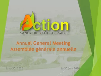 Annual General Meeting  Assemble gnrale annuelle  June 30, 2020  le 30 juin 2020  Agenda -