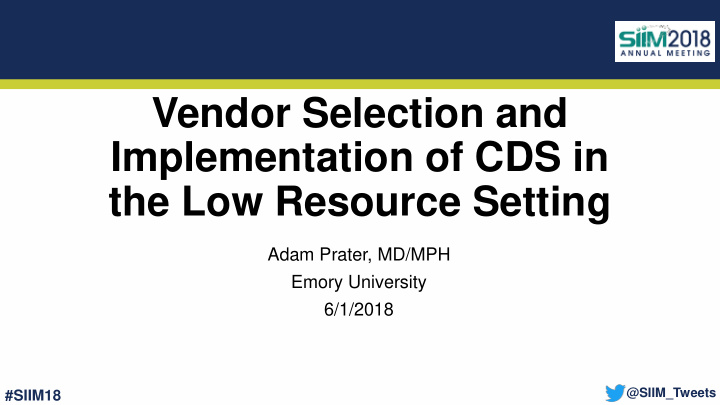vendor selection and implementation of cds in the low