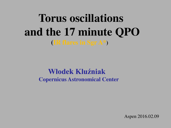 torus oscillations