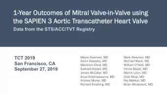 1-Year O  Outcome  mes o  of M  Mitral V  l Valv  lve-i  -in-V  n-Valv  lve u  using  ng  the  he S