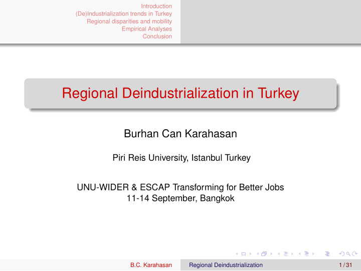 regional deindustrialization in turkey