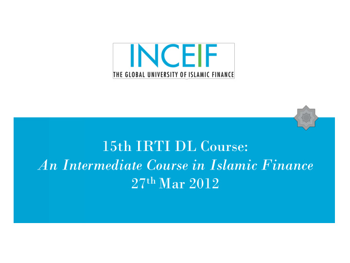 15th irti dl course