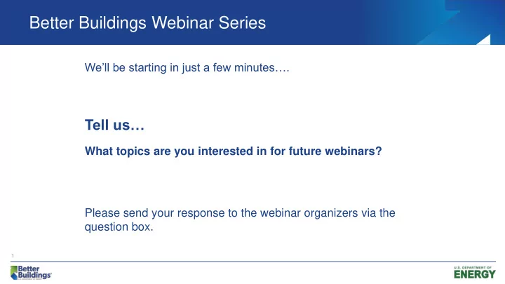 better buildings webinar series