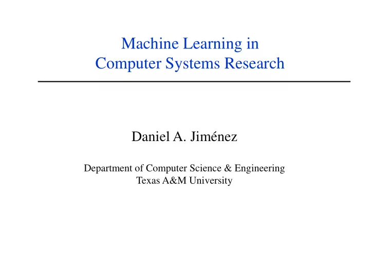 computer systems research