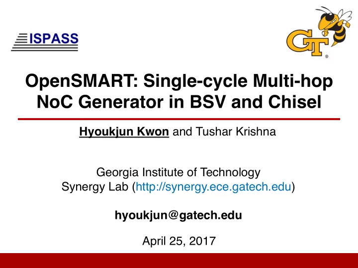 opensmart single cycle multi hop noc generator in bsv and