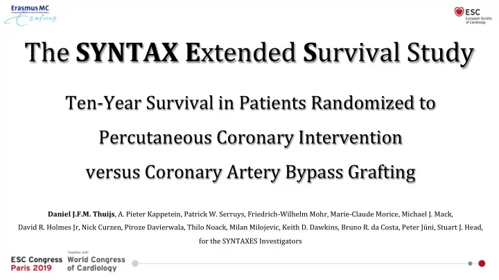 the syntax e xtended s urvival study