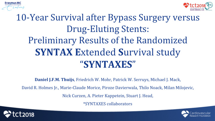 syntax e xtended s urvival study syntaxes
