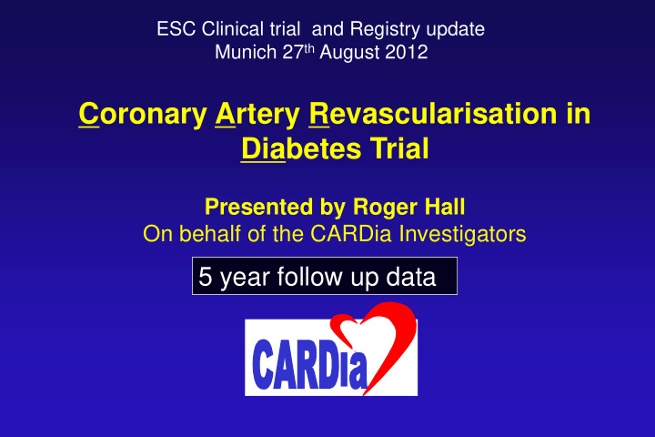 coronary artery revascularisation in diabetes trial