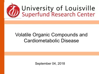 Volatile Organic Compounds and  Cardiometabolic Disease  September 04, 2018  Environmental
