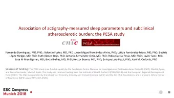 Association of actigraphy-measured sleep parameters and subclinical  atherosclerotic burden: the