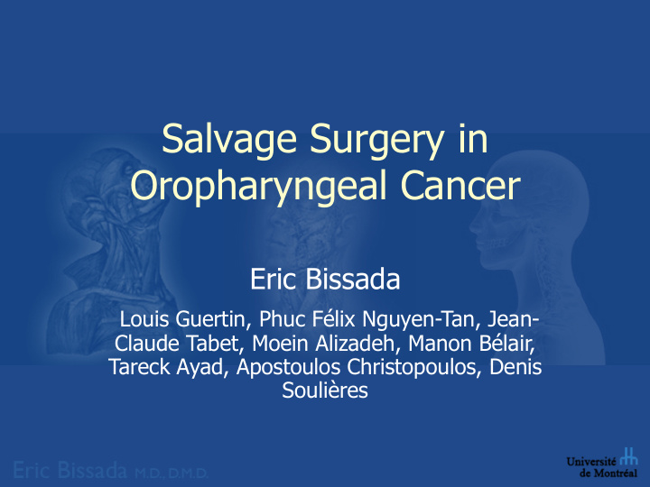 salvage surgery in oropharyngeal cancer