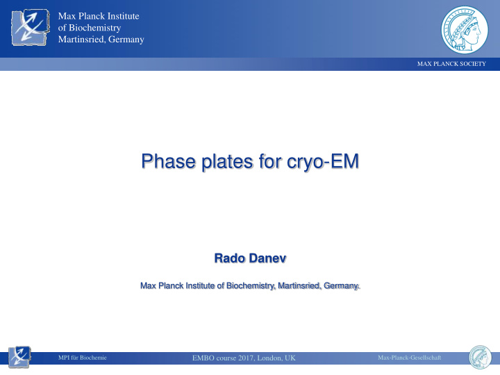 phase plates for cryo em