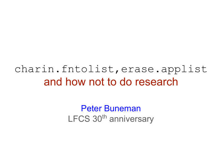 charin fntolist erase applist and how not to do research