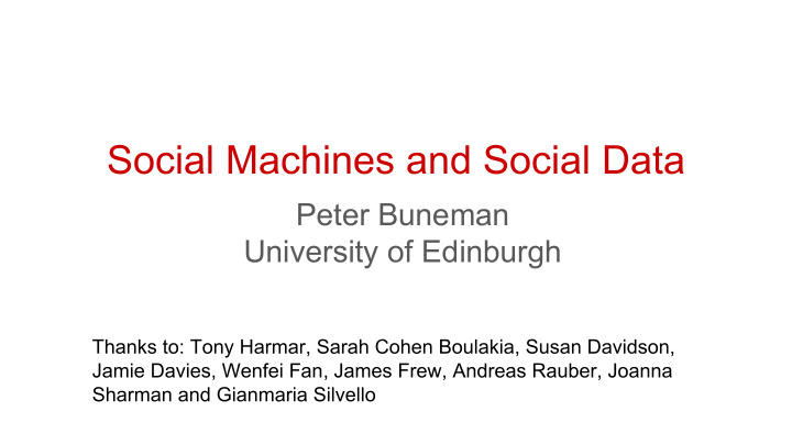 social machines and social data