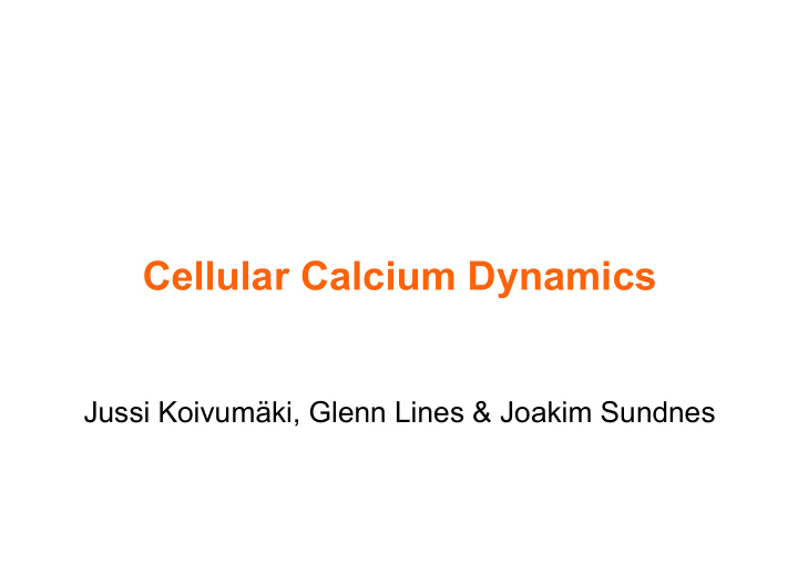 cellular calcium dynamics