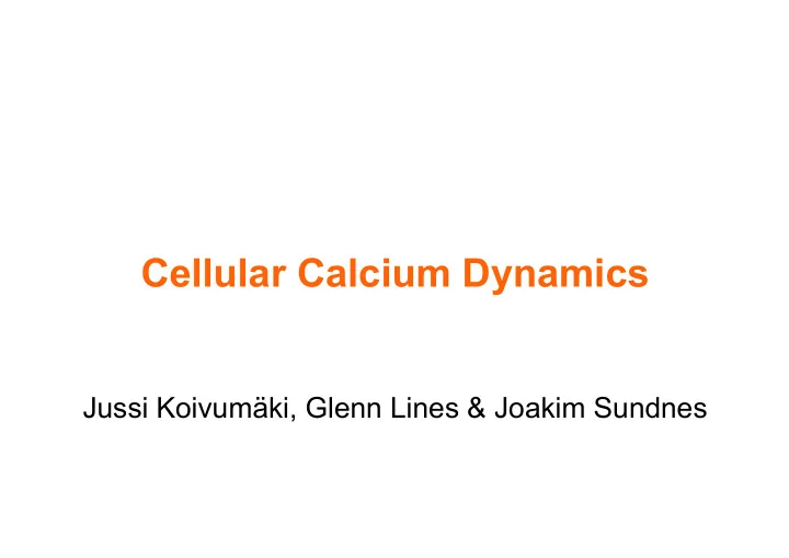 cellular calcium dynamics