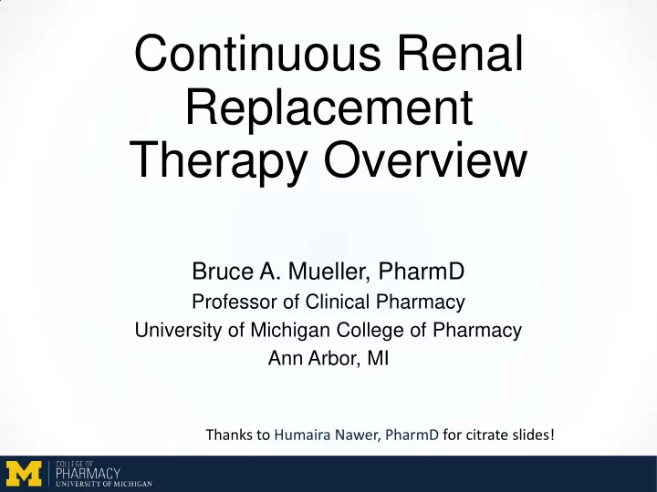 continuous renal