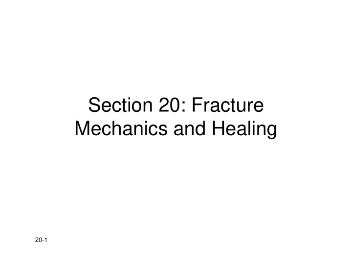 section 20 fracture mechanics and healing
