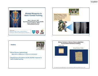7/12/2019  Skeletal Response to Stress Fracture: A fracture  Basic Combat Training  caused by