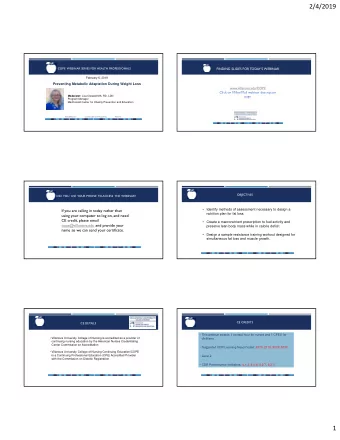 2/4/2019  COPE  WEBINAR SERIES FOR HEALTH PROFESSIONALS  FINDING SLIDES FOR TODAYS WEBINAR