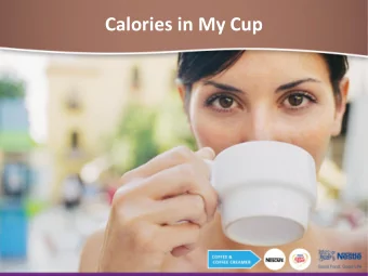 Calories in My Cup  Portion Awareness  Coffee habits need to be included in daily discretionary