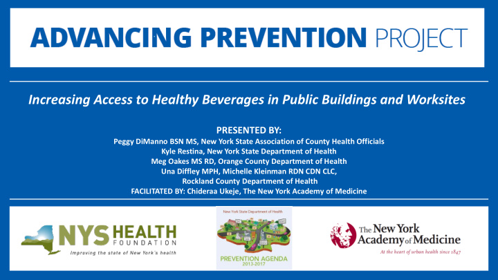 increasing access to healthy beverages in public