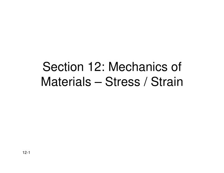 section 12 mechanics of materials stress strain