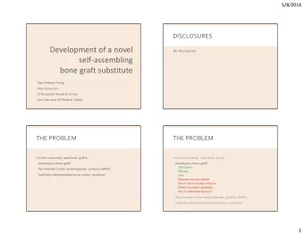 Development of a novel  No disclosures.  self-assembling  bone graft substitute  Yijia (Helena)