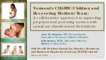 Ve r  monts CHARM (Childr  e n and  Re c ove r  ing Mothe r  s) T  e am:  A c o llab o rative