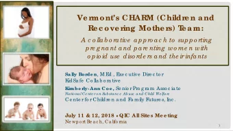 Ve r  monts CHARM (Childr  e n and  Re c ove r  ing Mothe r  s) T  e am:  A c o llab o rative