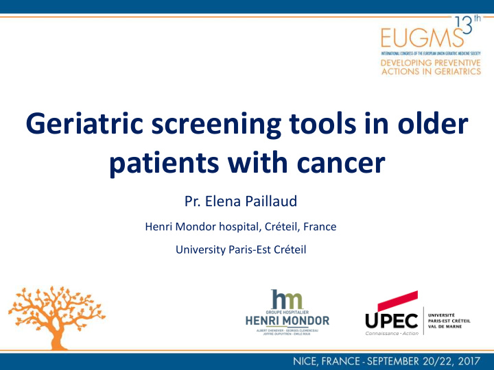 geriatric screening tools in older