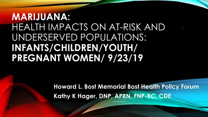 marijuana health impacts on at risk and