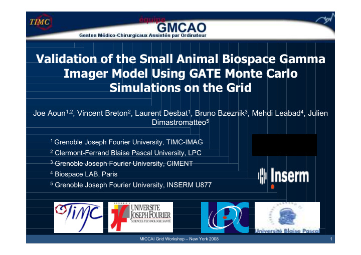 validation of the small animal biospace gamma imager