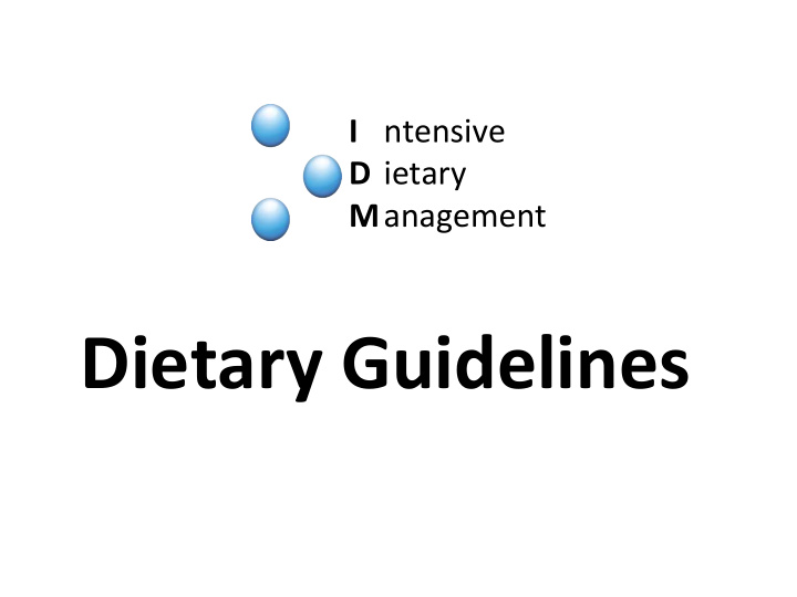 dietary guidelines seminar outline