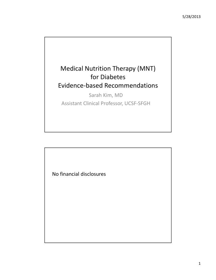 medical nutrition therapy mnt for diabetes evidence based