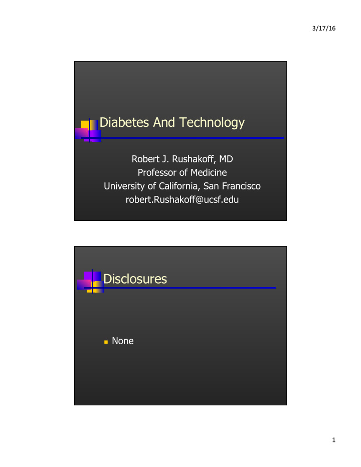 diabetes and technology