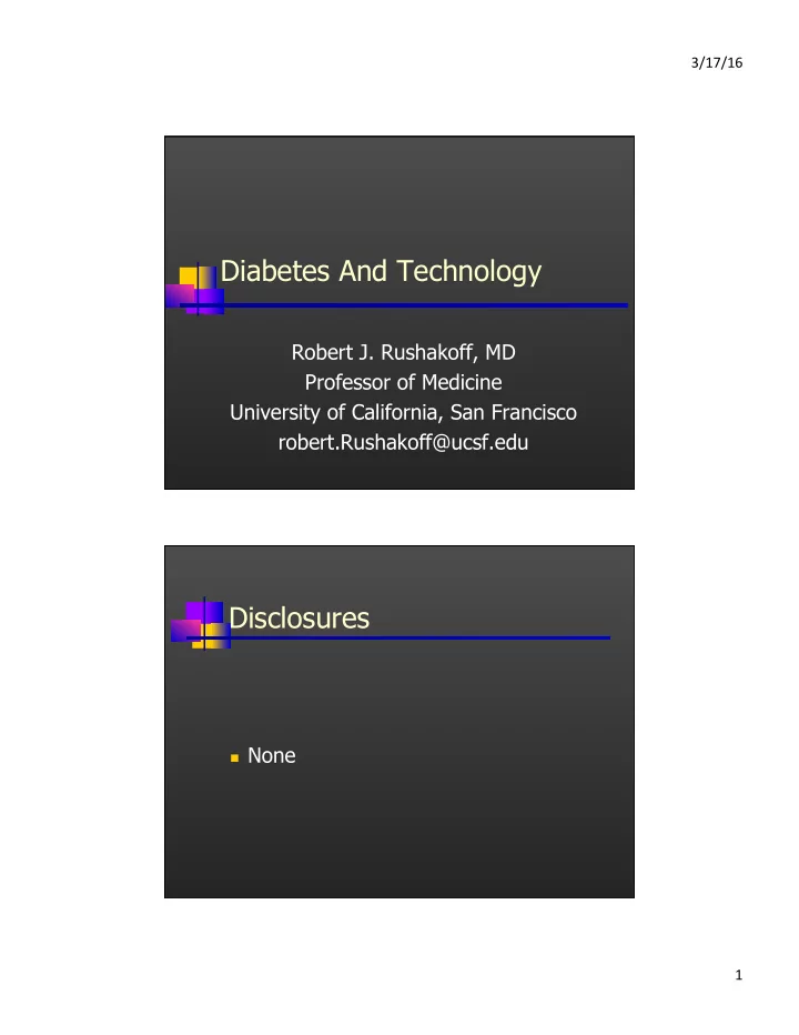 diabetes and technology