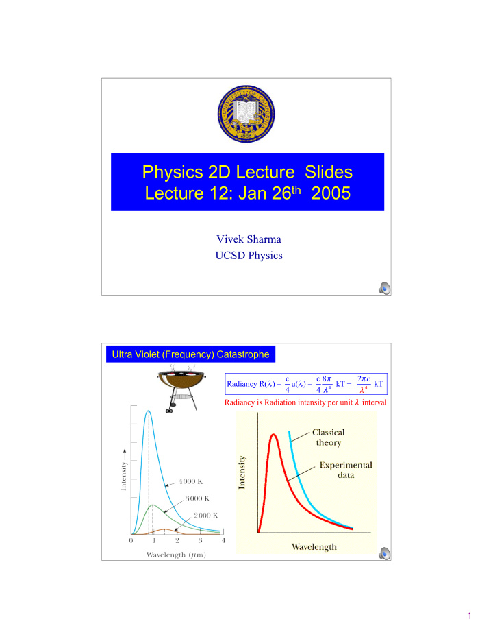 physics 2d lecture slides lecture 12 jan 26 th 2005