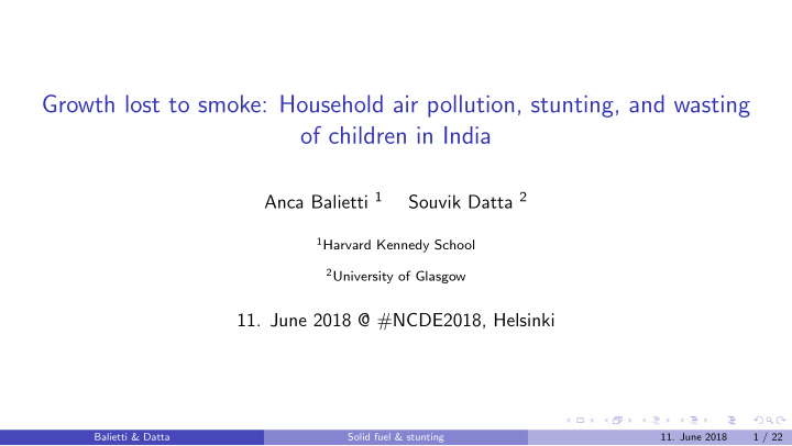 growth lost to smoke household air pollution stunting and