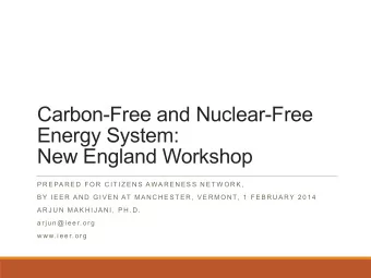 Energy System:  New England Workshop  P R E PA R E D  F O R  C I T I Z E N S  AWA R EN ES S  N E T