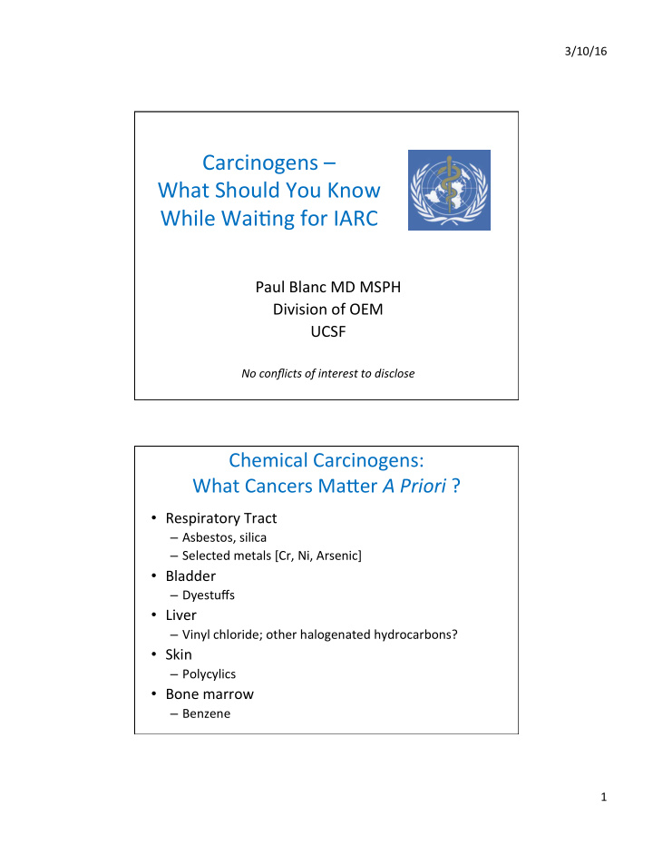 carcinogens what should you know