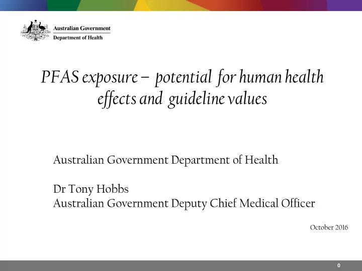 pfas exposure potential for human health effects and