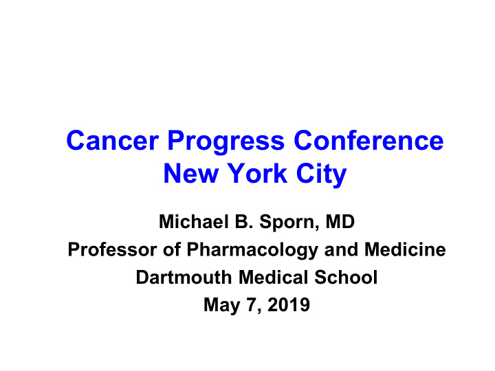 cancer progress conference new york city