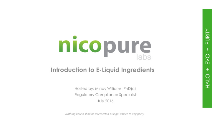 introduction to e liquid ingredients