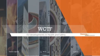 WCTF  EU developments in Health and Safety  Daniela Vigilante  WCTF  11/2019 Carcinogens and