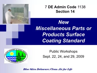 New  Miscellaneous Parts or  Products Surface  Coating Standard  Public Workshops  Sept. 22, 24,