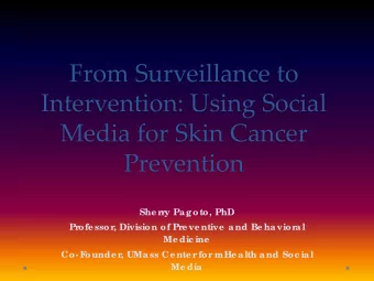 She r  r  y Pagoto, PhD  Pr  ofe ssor  , Division of Pr  e ve ntive  and Be havior  al  Me dic ine