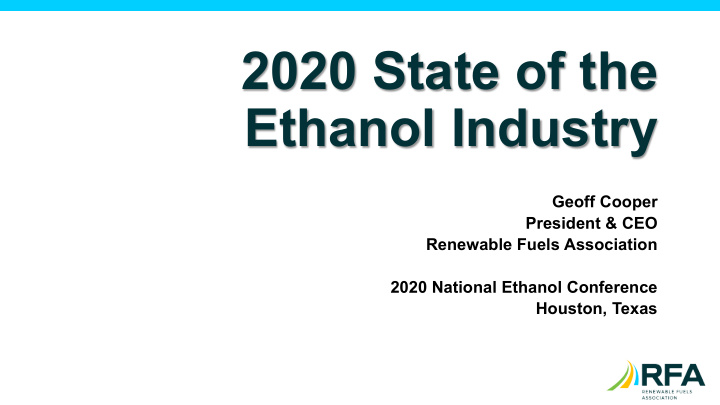 2020 state of the ethanol industry