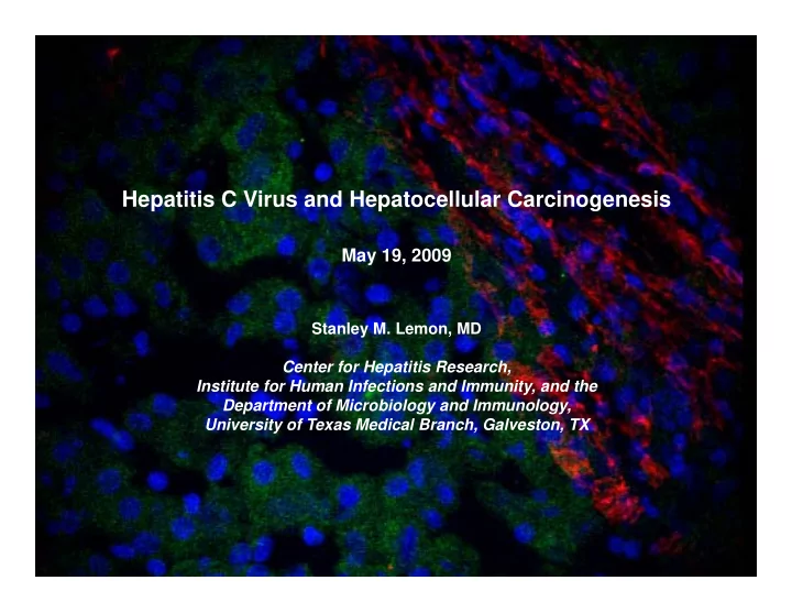 hepatitis c virus and hepatocellular carcinogenesis
